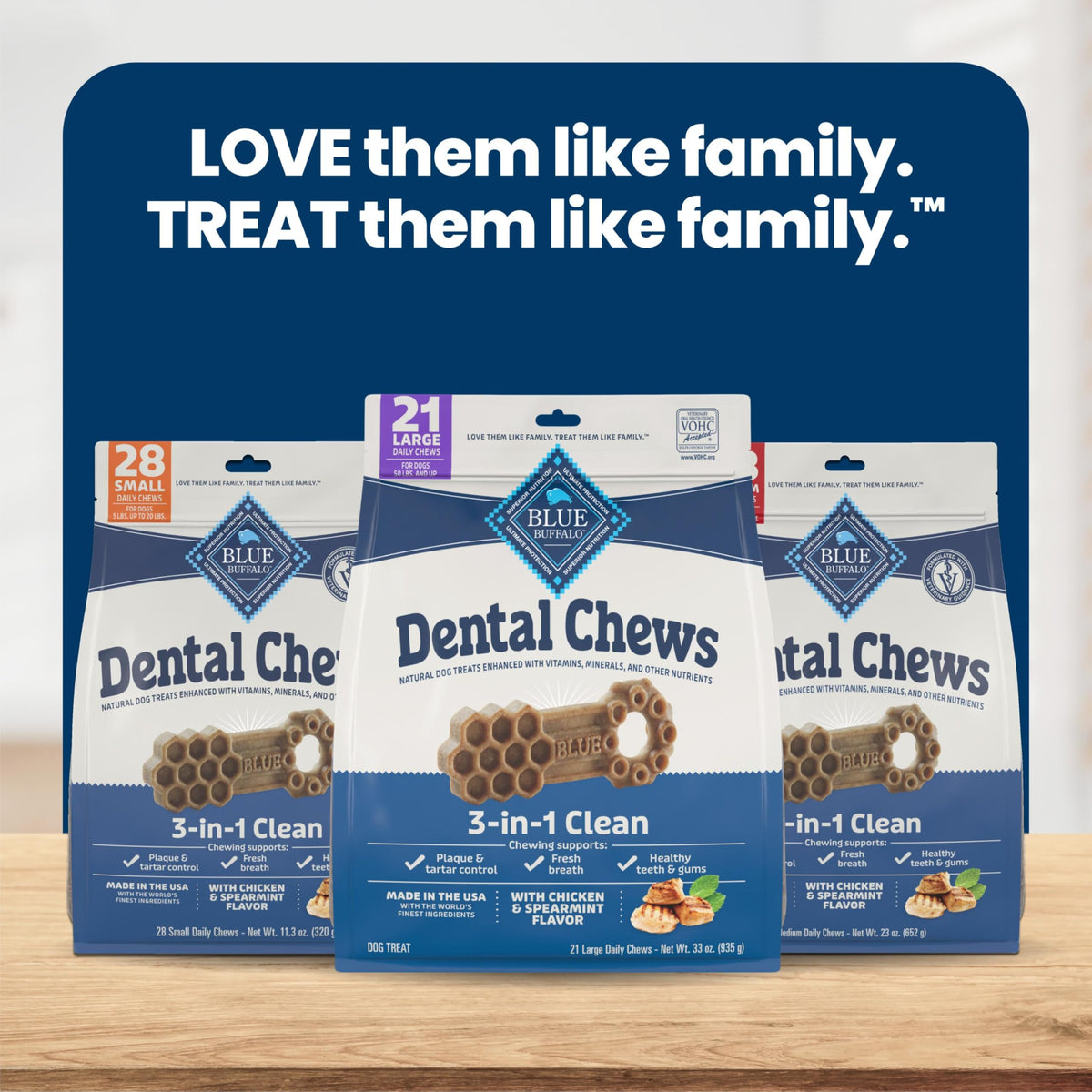 Chicken & Spearmint Large Dental Chews, 33 oz, 21 ct X1440