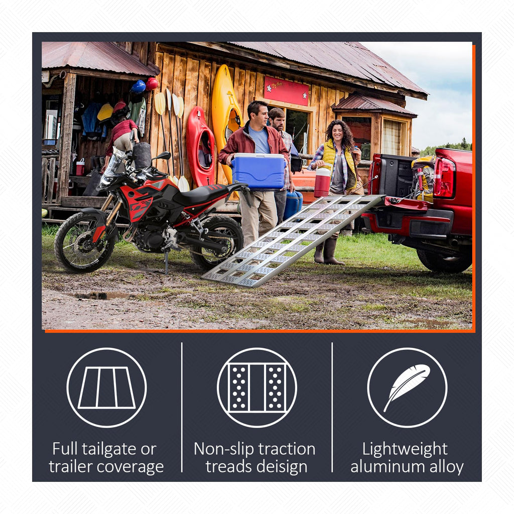 Aluminum Tri-Fold Ramp with Treads, 1600 lbs Capacity T87102