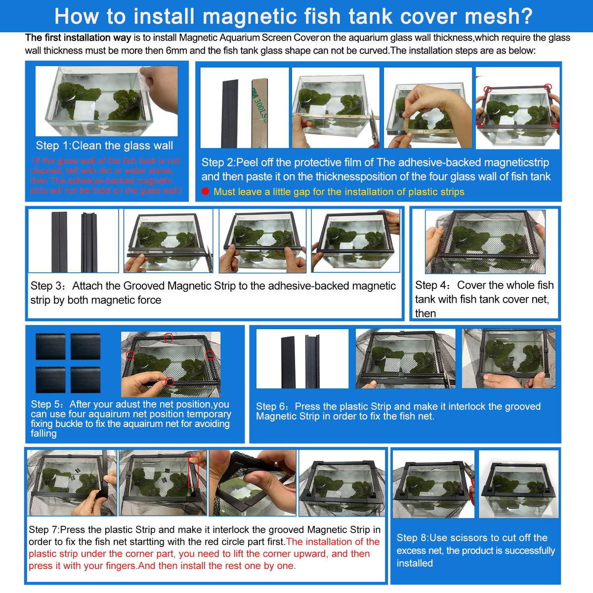 Magnetic Aquarium Anti-Jumping Net Cover Z69002