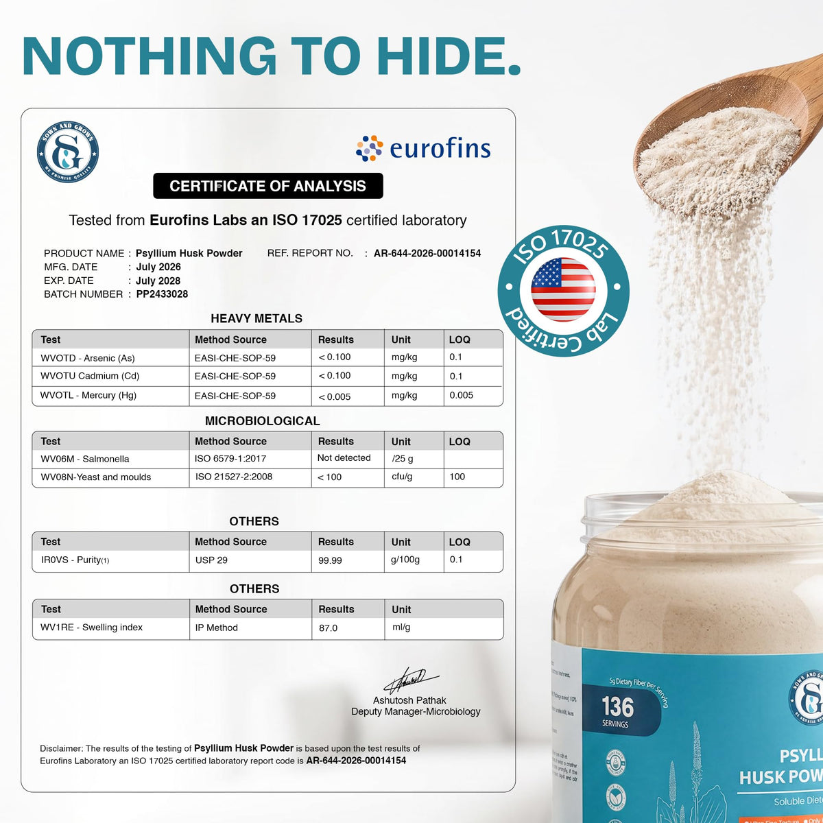 Psyllium Husk Powder 1.5lb L38807