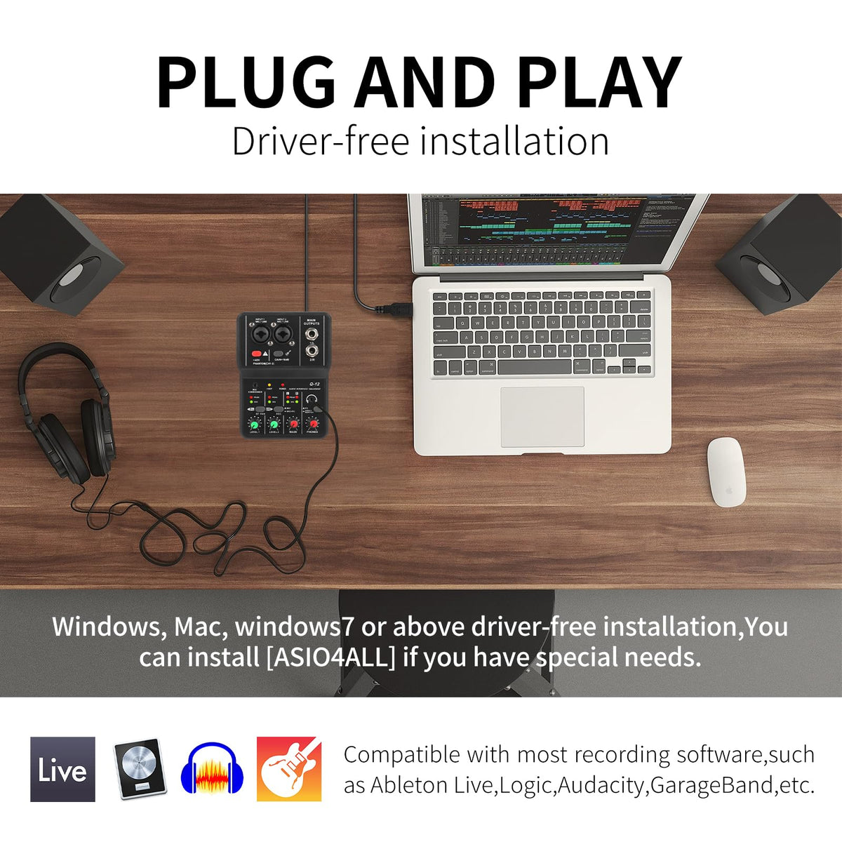USB Audio Interface with XLR and 3.55m Microphone Jack S294
