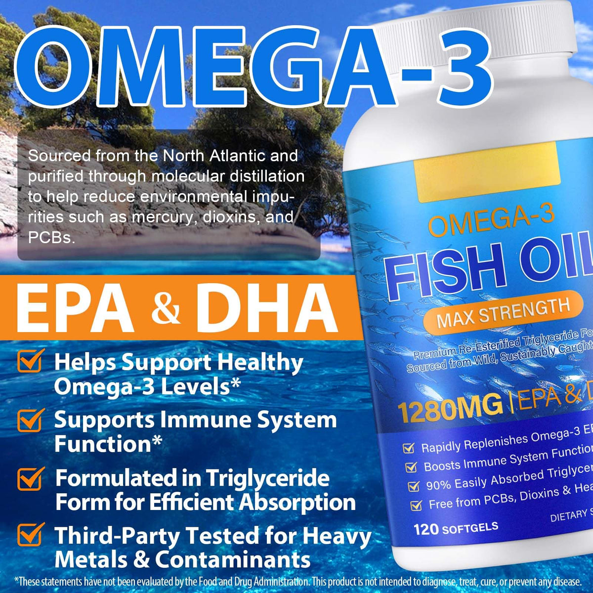 Fish Oil Omega 3 Softgels 120 Softgels W726