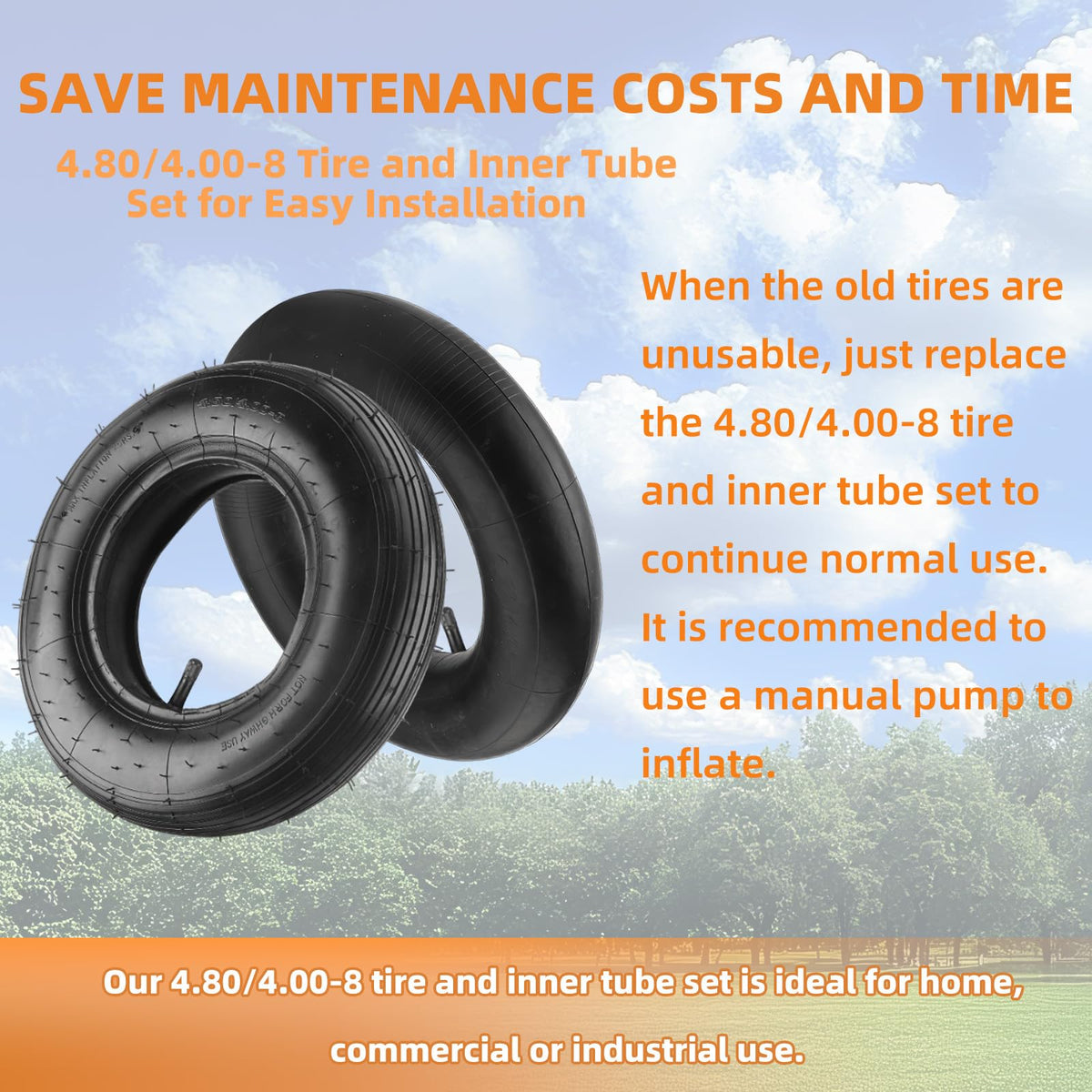 4.80/4.00-8" Tire and Inner Tube Set N83904