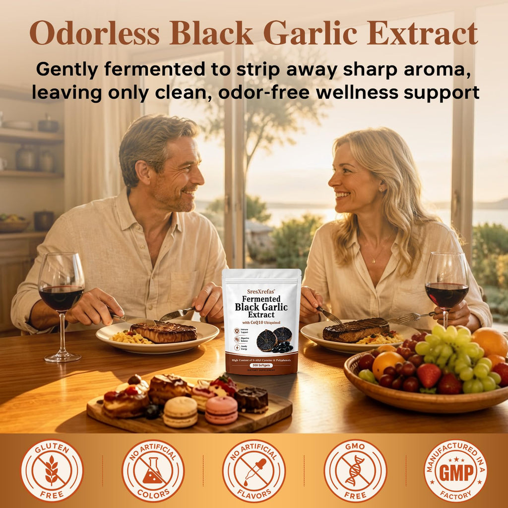 Black Garlic Extract with CoQ10, 300 Softgels Y471307