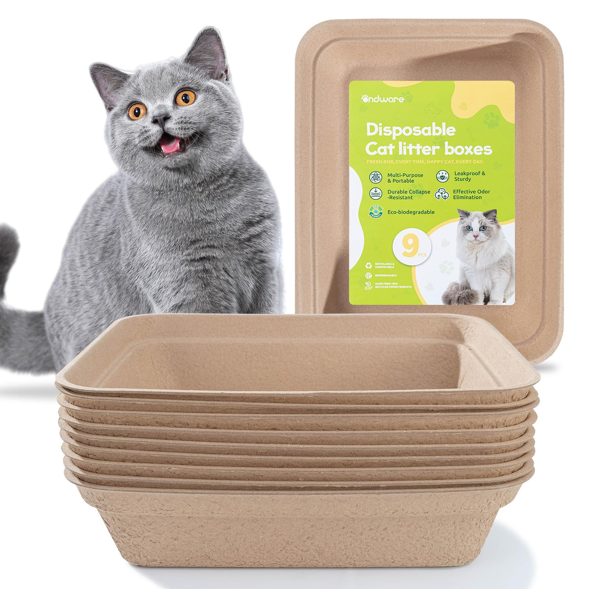 Disposable Cat Litter Box 9-Pack S848713