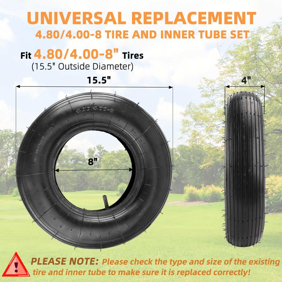 4.80/4.00-8" Tire and Inner Tube Set N83904