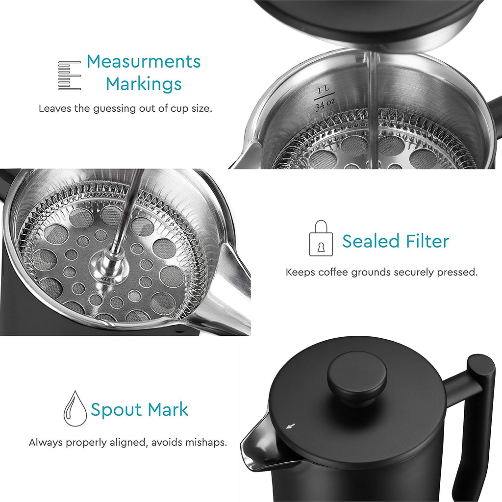 Insulated French Press Coffee Maker 50oz T27944