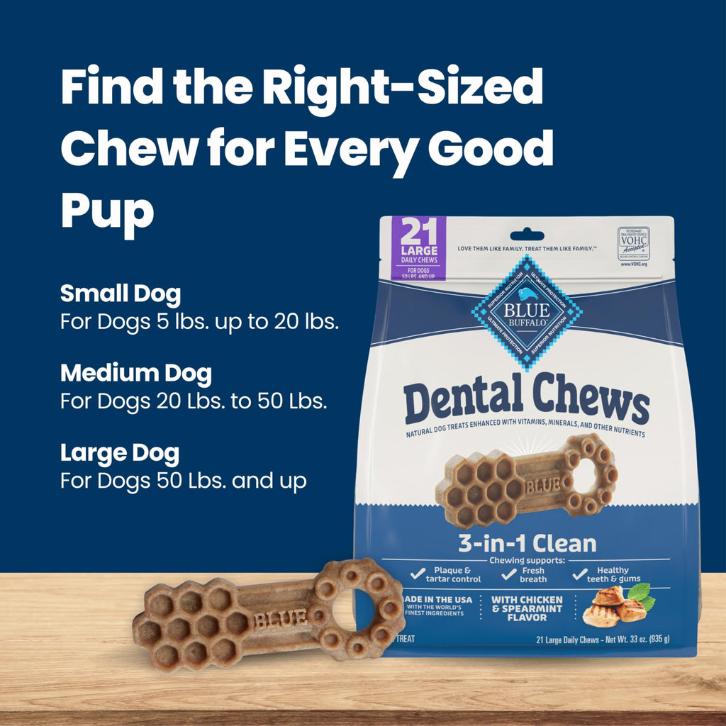 Chicken & Spearmint Large Dental Chews, 33 oz, 21 ct X1440