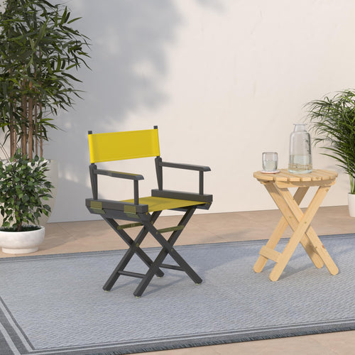 18" Black Frame-Gold Canvas Director Chair I76078