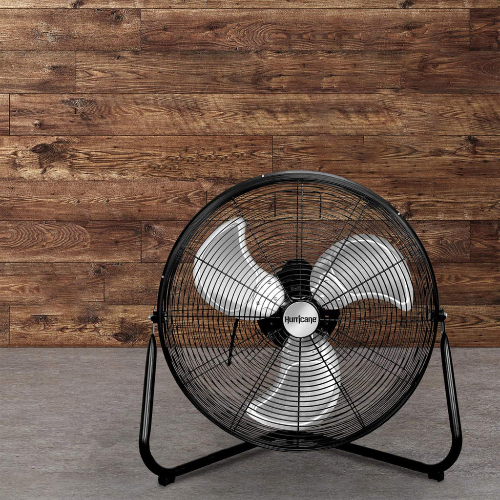 High Velocity Metal Orbital Floor Fan, 3 Speeds, Black, 20in R3137