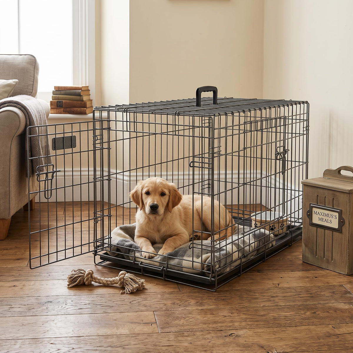 30-Inch Double Door Folding Metal Dog Crate C2603