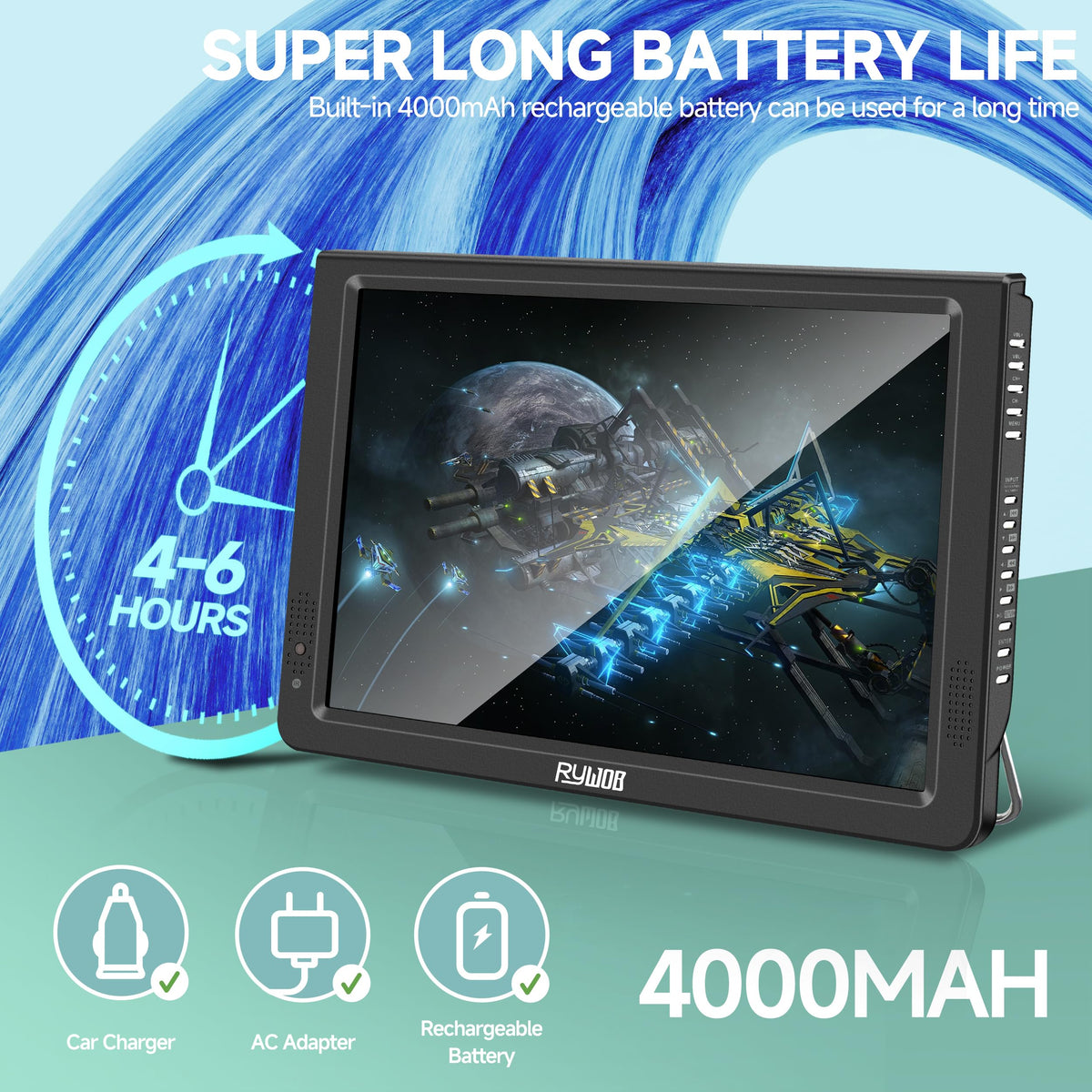Portable Battery Powered Digital TV with Stand C563