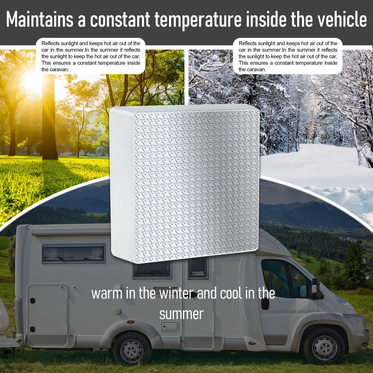 14″x14″x3″ RV Vent Insulator with Reflective Surface H121