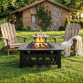 32 Inch Black Wrought Iron Wood Burning Fire Pit C878