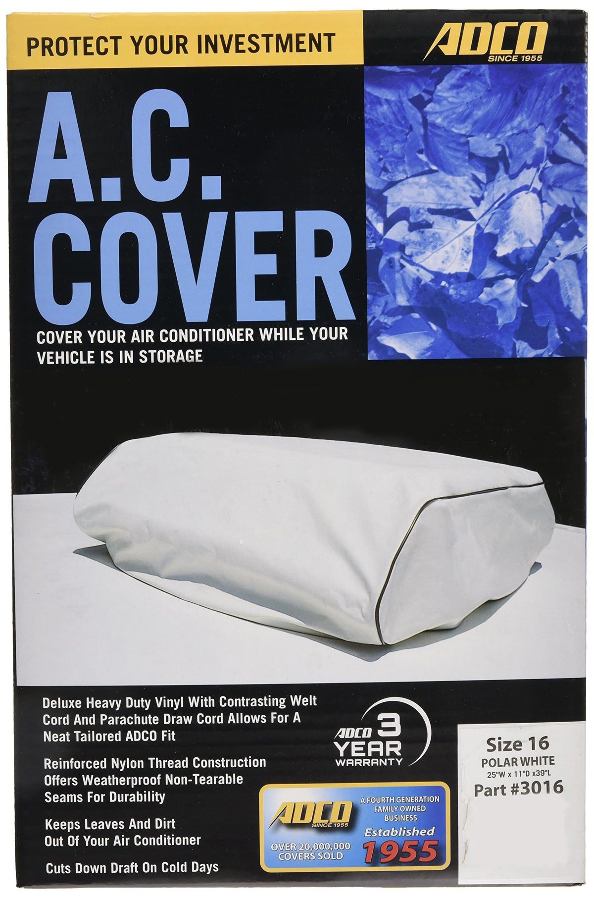 White RV Air Conditioner Cover B74487