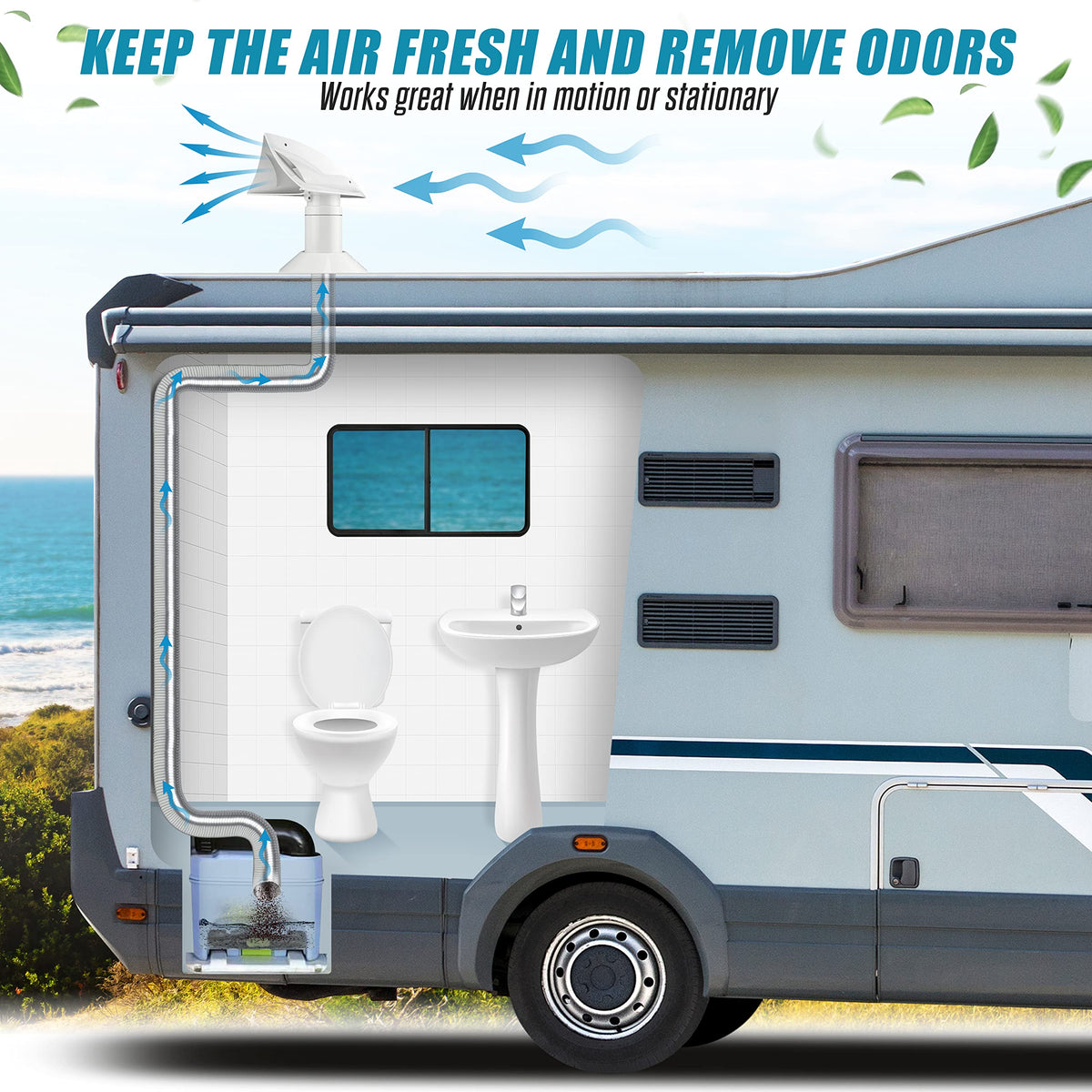 White 1 Pack RV Rotating Sewer Vent O599705