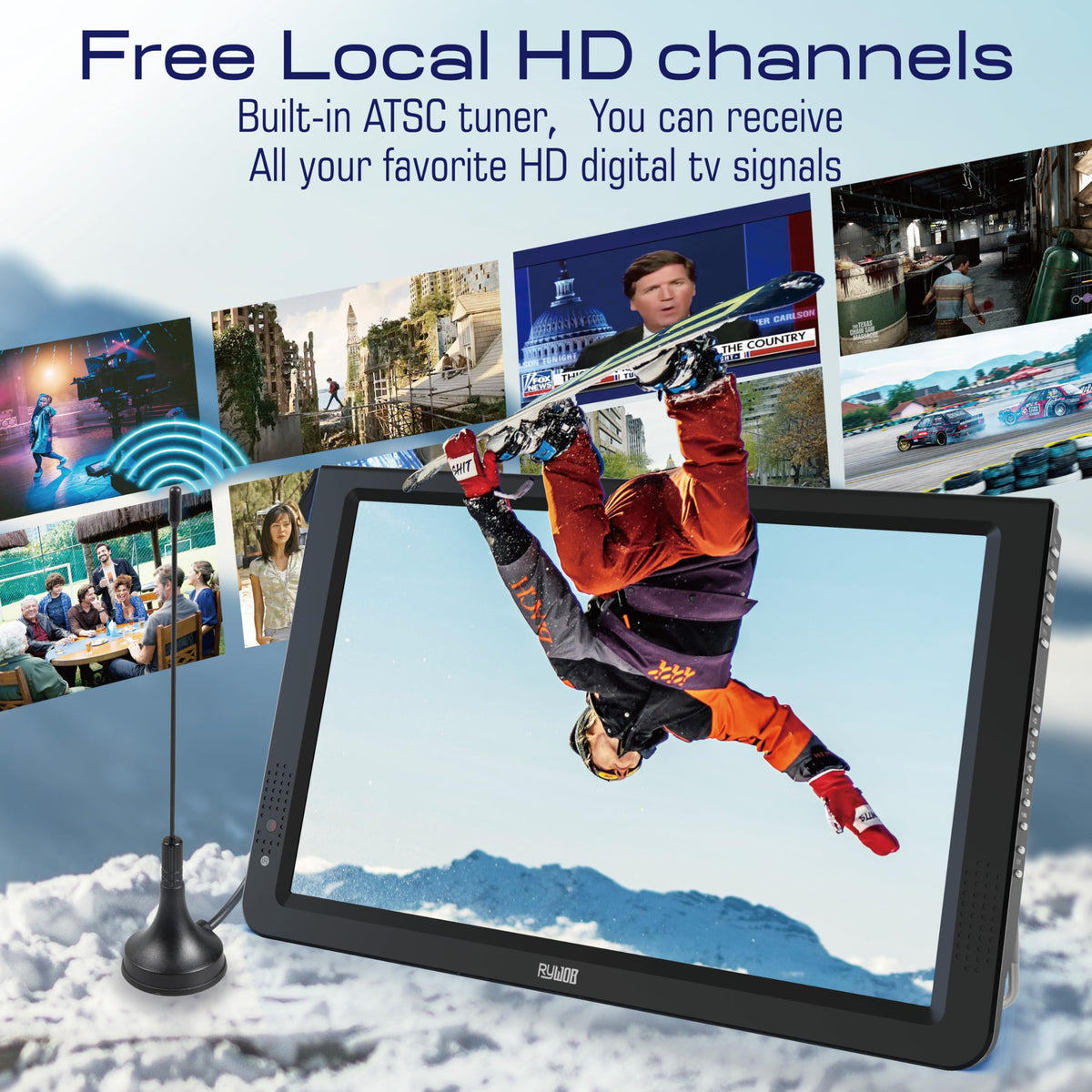 Portable Battery Powered Digital TV with Stand C563