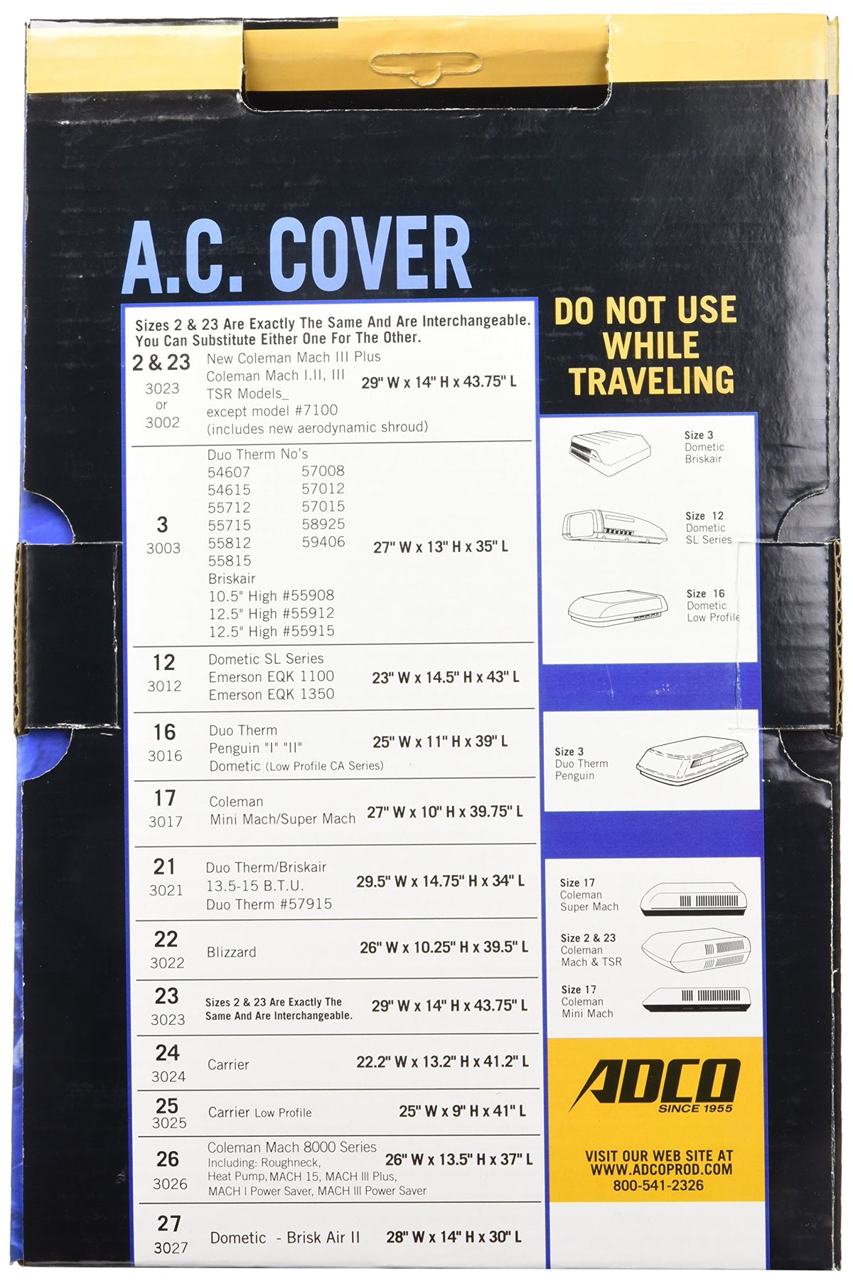White RV Air Conditioner Cover B74487